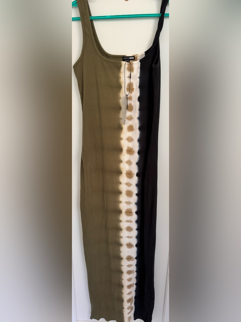 NWT Fashion Nova Meadow Tie Dye Maxi Dress Green Combo Size 3X